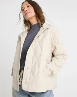 Neutral Washed Quilted Short Jacket