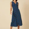 Nobody's Child Denim Sandra Embroidered Midi Dress