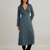 Nobody's Child Lydia Midi Dress Blue and Yellow Ditsy Floral