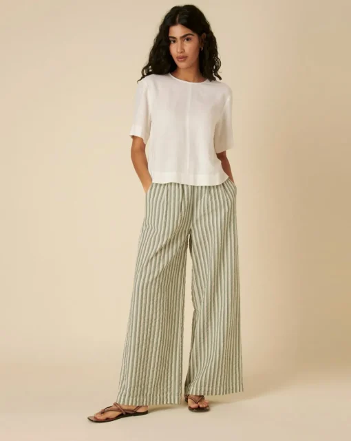 Nobody's Child Parker Green Stripe Trouser