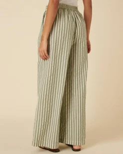 Nobody's Child Parker Green Stripe Trouser