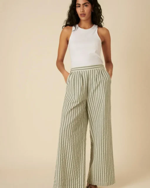 Nobody's Child Parker Green Stripe Trouser