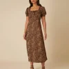 Nobody's Child Prairie Midi Leopard Dress