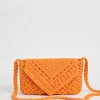 Orange Macrame Crossbody Bag