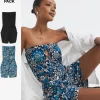 2 Pack Bandeau Playsuits