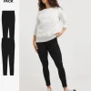 2 Pack Black Jersey High Waisted Leggings