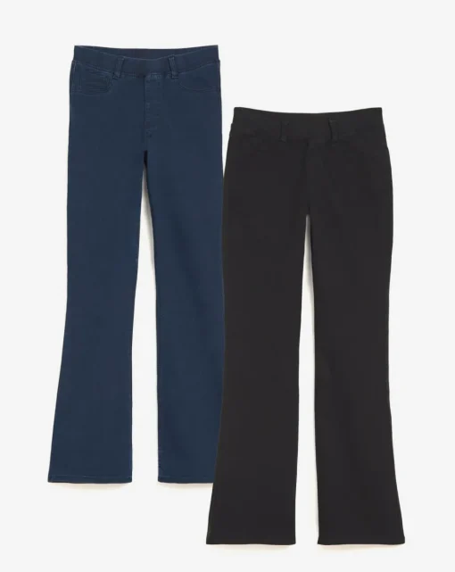 2 Pack Indigo/Black Bootcut Jeggings