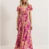 Phase Eight Dinara Printed Frill Detail Maxi Dress
