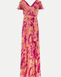 Phase Eight Dinara Printed Frill Detail Maxi Dress