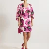 Phase Eight Fiona Floral Puff Sleeve Dress