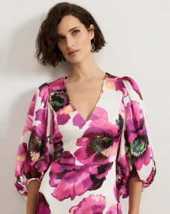 Phase Eight Fiona Floral Puff Sleeve Dress