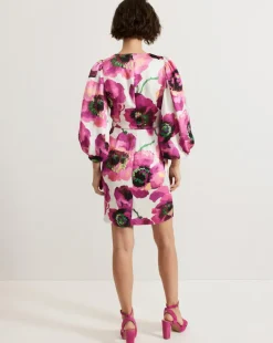 Phase Eight Fiona Floral Puff Sleeve Dress