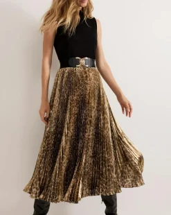Phase Eight Meloni Jersey Leopard Pleat Midi Dress