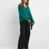 Pine Green Soft Touch V-Neck Longline Top