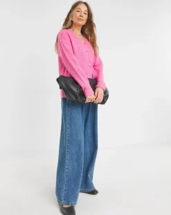 Pink Button Through Cardigan