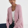 Pink Longline Edge To Edge Cardigan