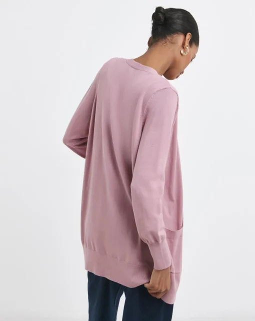 Pink Longline Edge To Edge Cardigan