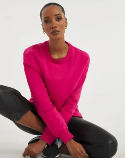 Pink Ribbed Detail Sweatshirt