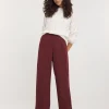 Plum Satin Wide Leg Trouser