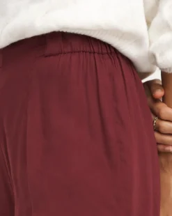 Plum Satin Wide Leg Trouser