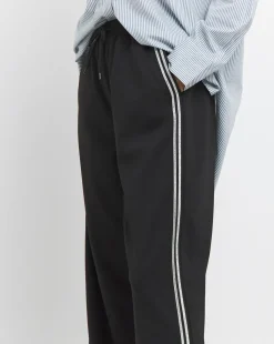 Ponte Jersey Glitter Side Stripe Wide Leg Trouser