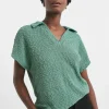 Popcorn Yarn Collared Top