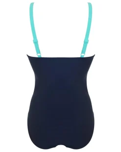 Pour Moi Brighton V Neck Tummy Control Swimsuit Aqua Tropic