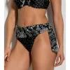 Pour Moi Getaway Foldover Tie Bikini Brief Black/White