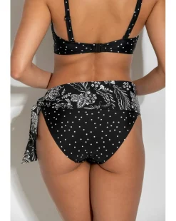 Pour Moi Getaway Foldover Tie Bikini Brief Black/White
