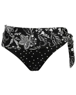Pour Moi Getaway Foldover Tie Bikini Brief Black/White