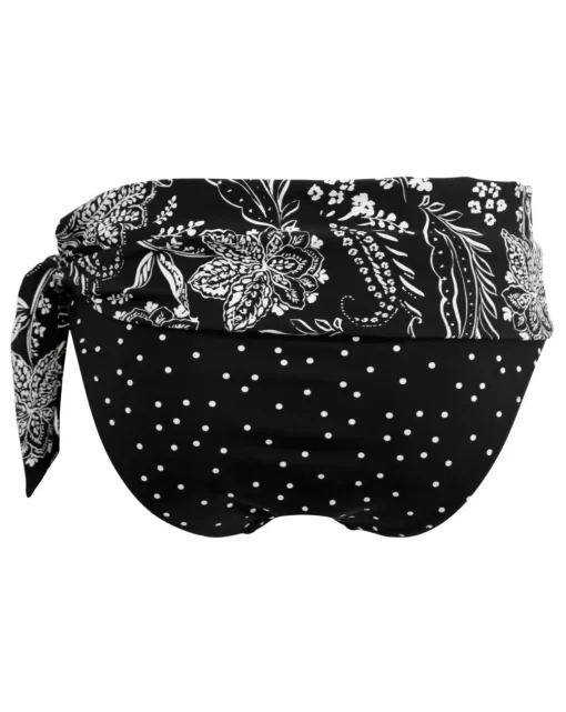 Pour Moi Getaway Foldover Tie Bikini Brief Black/White