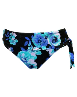 Pour Moi Portofino Foldover Tie Bikini Brief Black Floral
