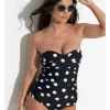 Pour Moi Santa Monica Tummy Control Strapless Swimsuit Black/White