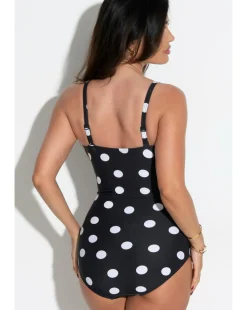 Pour Moi Santa Monica Tummy Control Strapless Swimsuit Black/White