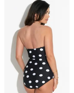 Pour Moi Santa Monica Tummy Control Strapless Swimsuit Black/White