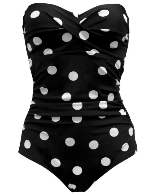 Pour Moi Santa Monica Tummy Control Strapless Swimsuit Black/White