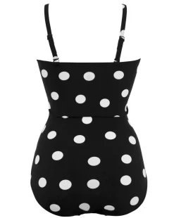 Pour Moi Santa Monica Tummy Control Strapless Swimsuit Black/White