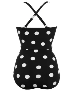 Pour Moi Santa Monica Tummy Control Strapless Swimsuit Black/White