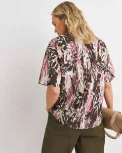 Printed Boxy Short Sleeve Top