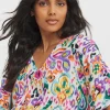 Printed Crinkle Tunic Top