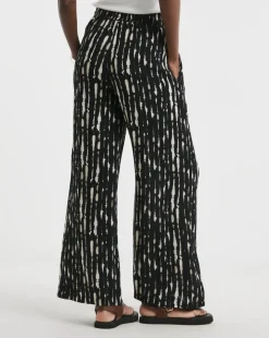 Printed Crinkle Wide Leg Trouser