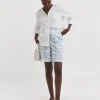 Printed Linen Mix Knee Length Shorts