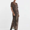 Printed Mesh T-Shirt Dress