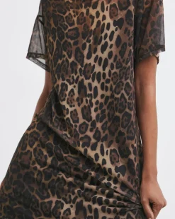 Printed Mesh T-Shirt Dress