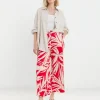 Printed Spun Viscose Cropped Wide Leg Culotte