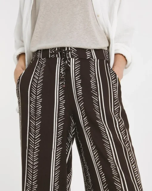 Printed Spun Viscose Wide Leg Culotte