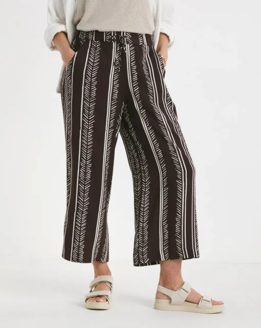 Printed Spun Viscose Wide Leg Culotte