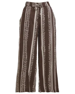 Printed Spun Viscose Wide Leg Culotte