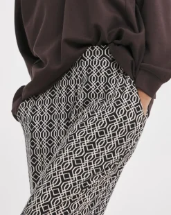 Printed Tapered Leg Jersey Trouser