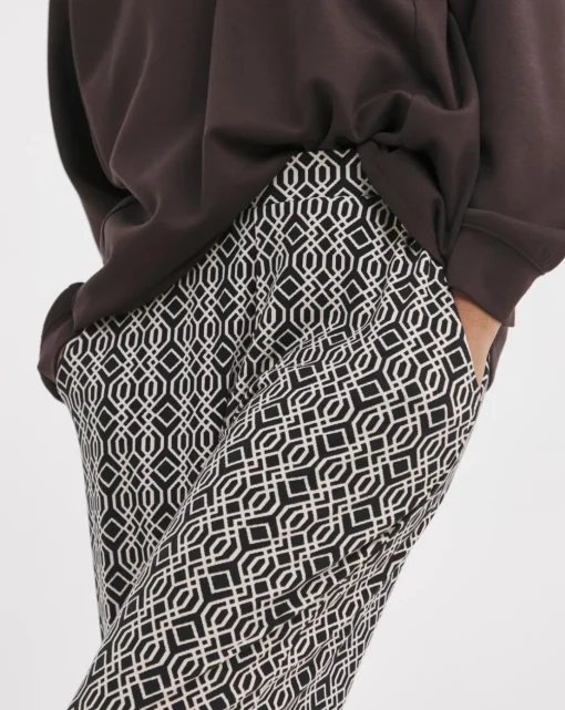 Printed Tapered Leg Jersey Trouser
